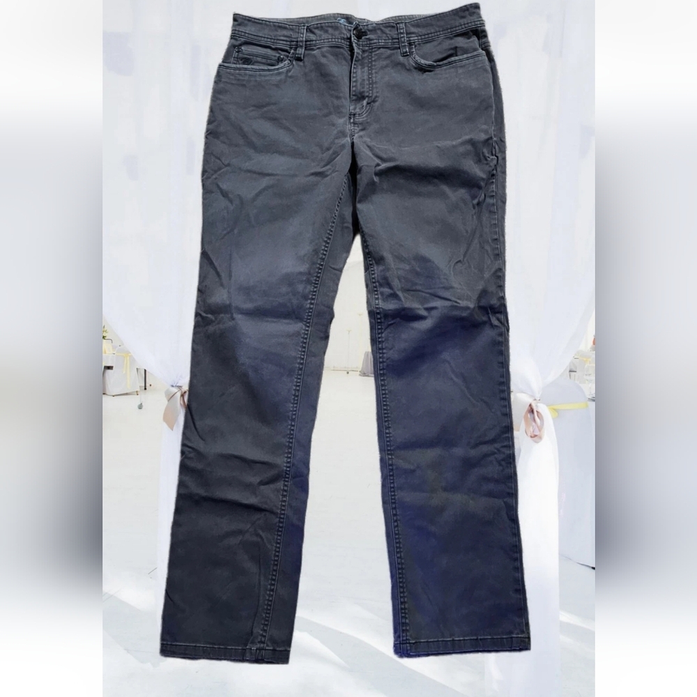 English Laundry Men's Dark Gray Pants with Light Blue Embroidery Mens 34 x 32